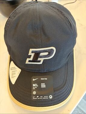 Nike Black and Cream Purdue P Club Cap Baseball